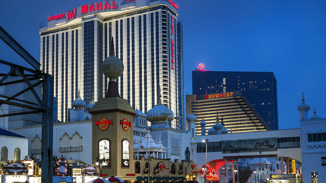 A casino and shops are seen on the boardwalk in Atlantic City, N.J., July 19, 2012. 