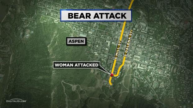 BEAR ATTACKS WOMAN IN ASPEN map 