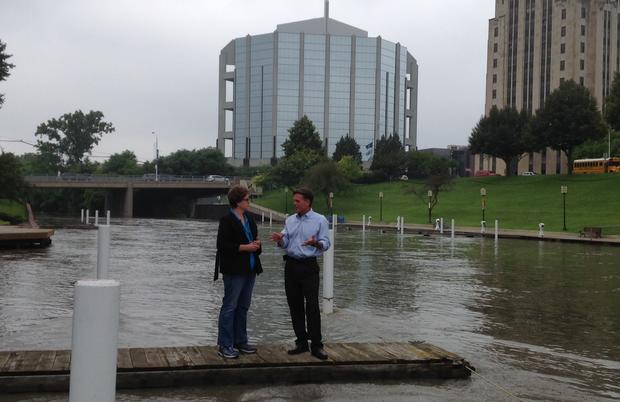 Macomb County Executive Mark Hackel Surveys Clinton River Flooding 