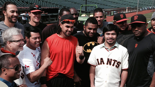 Manny Pacquiao with the San Francisco Giants 