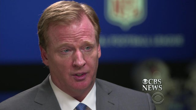  NFL commissioner Roger Goodell, in his first interview since new Ray Rice domestic violence video surfaced, speaking with "CBS This Morning" co-host Norah O'Donnell on September 9, 2014 