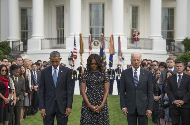 President Obama Observes Moment Of Silence For Anniversary Of September 11th Attacks 