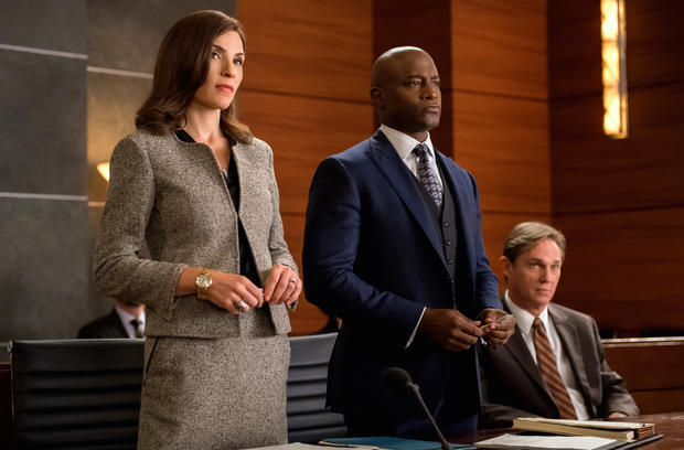 Julianna Margulies as Alicia Florrick and Taye Diggs as Dean Levine-Wilkins on "The Good Wife" 
