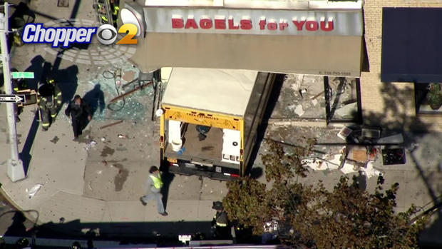 Truck Crashes Into Queens Bagel Shop 