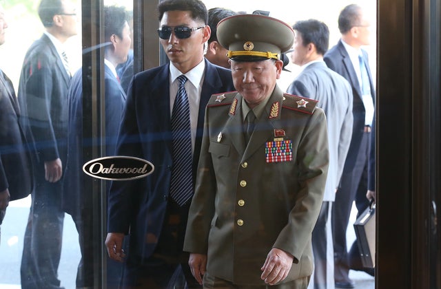 Hwang Pyong-So, vice chairman of North Korea's National Defense Commission, arrives at the Oakwood hotel, Oct. 4, 2014, in Incheon, South Korea