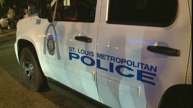 ​A St. Louis police vehicle is seen during an angry demonstration after an 18-year-old was killed by an off-duty police officer Oct. 9, 2014. 