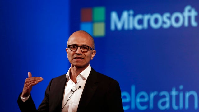 Microsoft CEO Satya Nadella during an event in September 2014 