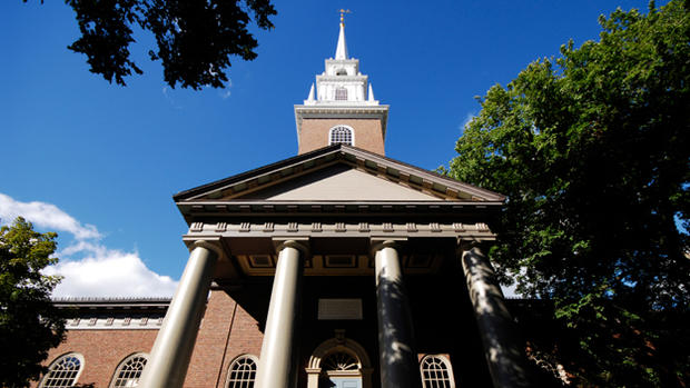 Entrance of Memorial Church, in Harvard campus 