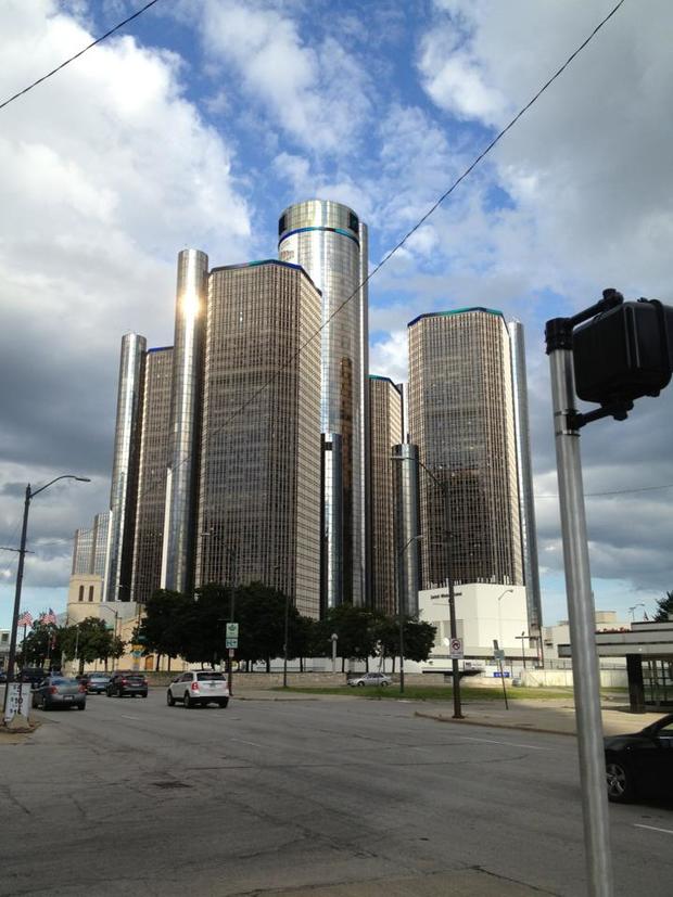 The Renaissance Center buildings in downtown Detroit (Credit, Michael Ferro) 