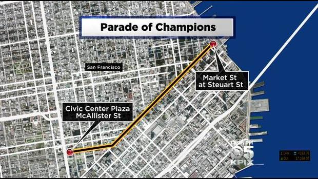 Parade of Champions Route Map 
