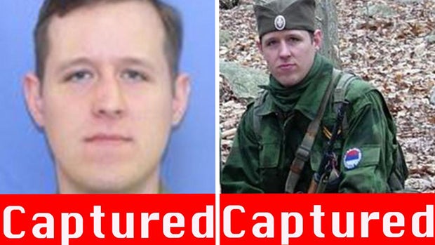 This combination of undated images provided by FBI after capture of Eric Frein on October 30, 2014, show Frein, 31, of Canadensis, Pennsylvania 