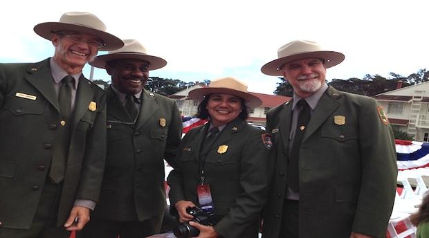 National Park Service rangers in San Francisco (Credit, Laurie Jo Miller Farr) 