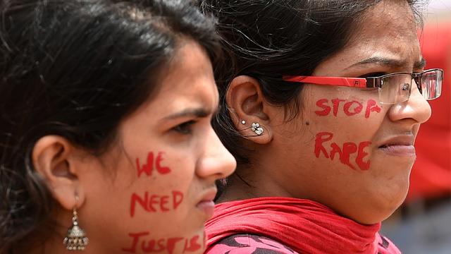 Indian activists participate in a rally to protest against recent incidents of sexual abuse, molestation and rape 