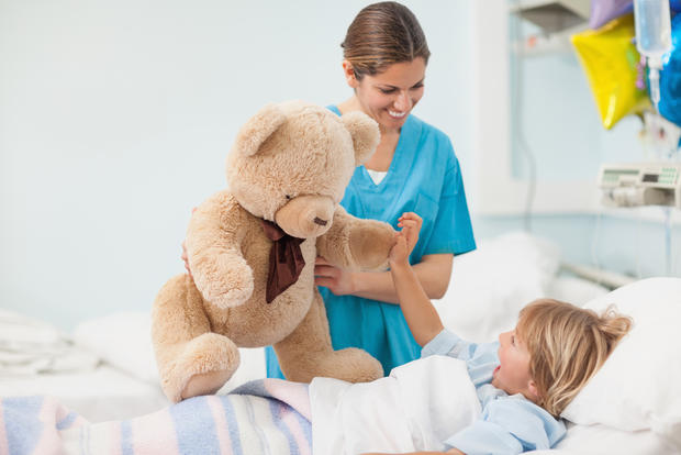 sick child kid hospital teddy bear 