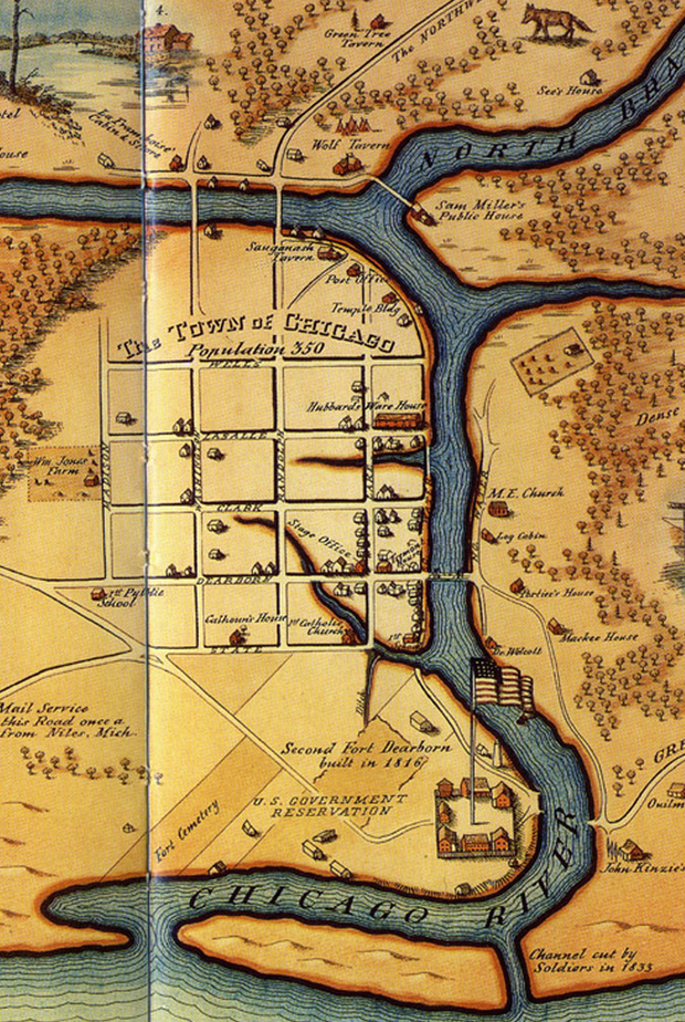 Chiago 1830s Map 
