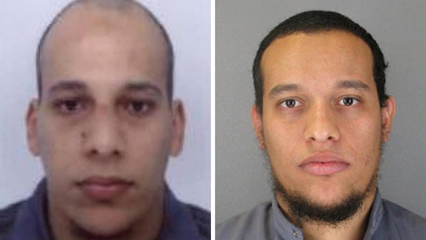 French police identified Cherif Kouachi (left) and his brother Said Kouachi (right)  
