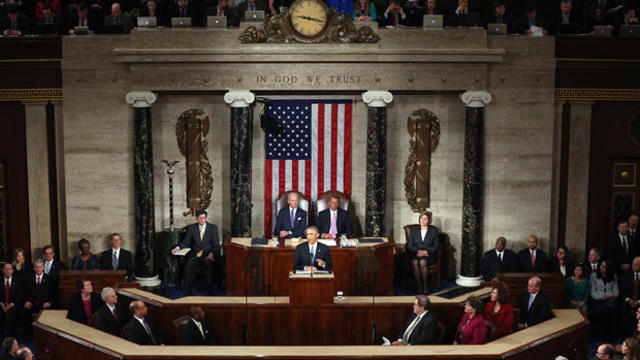 President Obama delivers his State of the Union speech before members of Congress in the House chamber of the U.S. Capitol Jan. 20, 2015, in Washington. 