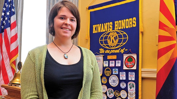 Kayla Mueller is shown after speaking to a group in Prescott, Ariz., May 30, 2013. 