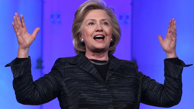 Former U.S. Secretary of State Hillary Clinton delivers keynote address during Watermark Silicon Valley Conference for Women on February 24, 2015 in Santa Clara, California 