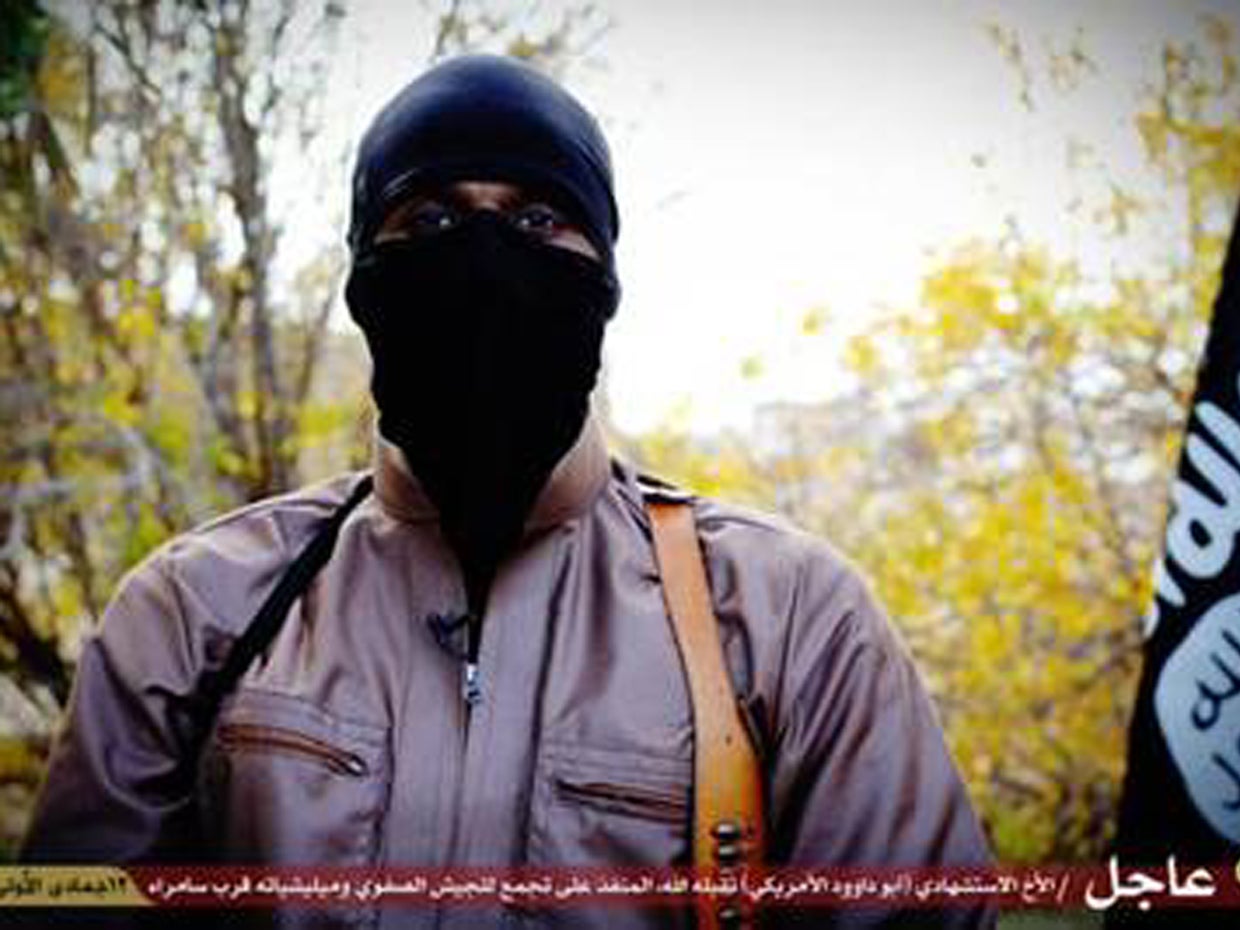 An image released by ISIS shows a purported American national, using the name Abu Dawood al-Amriki, whom the group claims blew himself up in a suicide attack 