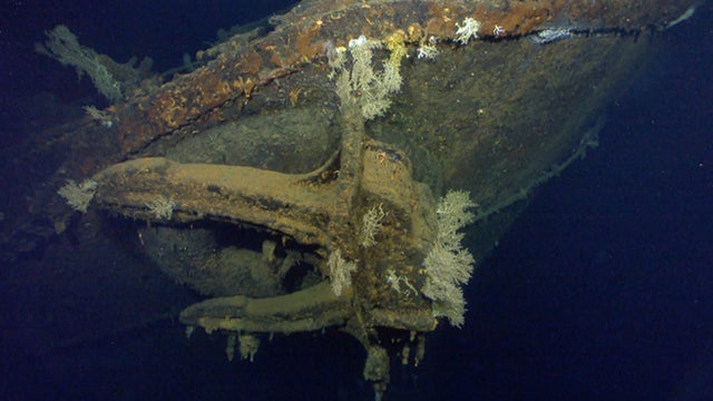 Part of the Musashi found in the Phillipine Sea by Paul Allen and his research team. March 1, 2015 