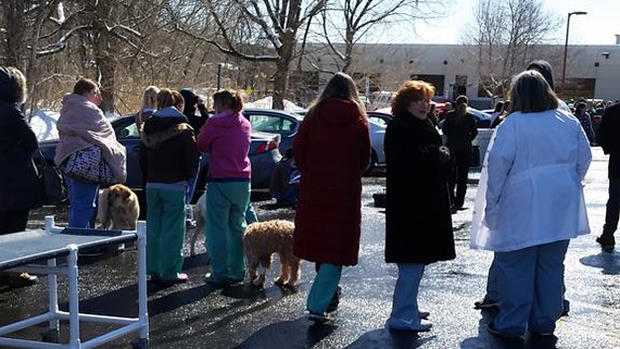 Evacuees From Oradell Animal Hospital Incident 