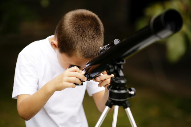 telescope child kid boy 