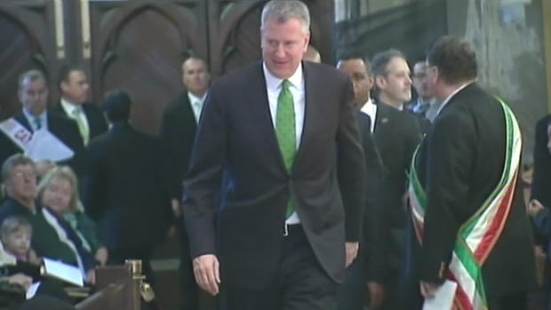 Mayor Bill de Blasio Arrives Late For St. Patrick's Day Mass 