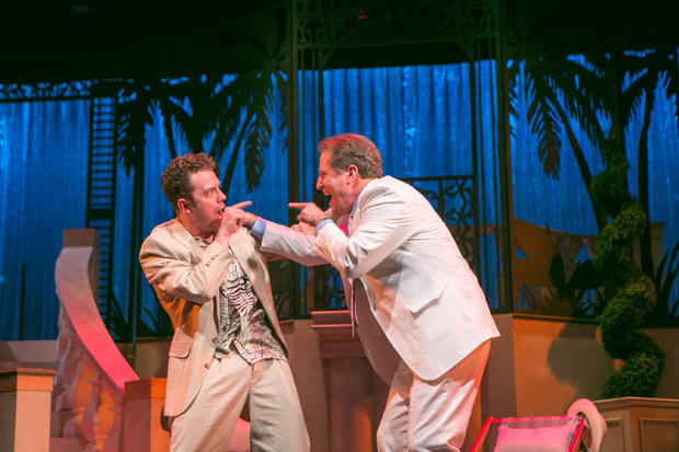Freddy Benson (Morris) and Lawrence Jameson (Moore) in 'Dirty Rotten Scoundrels' 