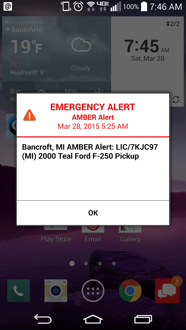 Amber Alert screen shot 