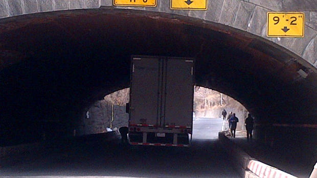 Truck Stuck In Central Park Overpass 