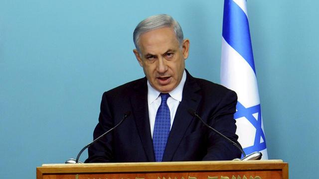 Israeli Prime Minister Benjamin Netanyahu delivers a statement to the media in Jerusalem 