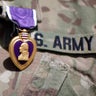A Purple Heart medal is shown on a U.S. Army uniform during a ceremony June 6, 2011, at Combat Outpost Andar in Ghazni Province, Afghanistan. 