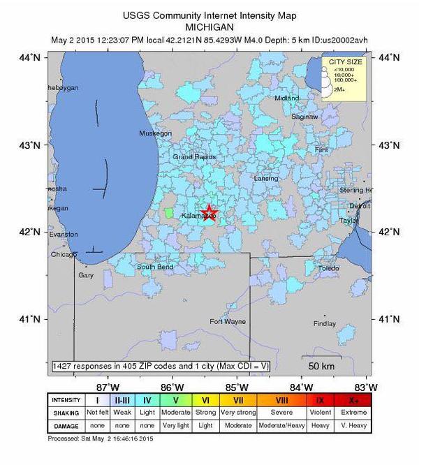 earthquake map 