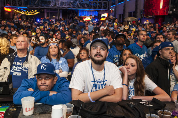 Kansas City Royals Fans Gather To Watch Game Seven Of World Series Against San Francisco Giants 