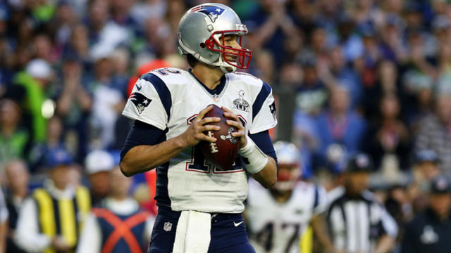 Tom Brady, No. 12 of the New England Patriots, throws the ball against the Seattle Seahawks in the first quarter during Super Bowl XLIX at University of Phoenix Stadium Feb. 1, 2015, in Glendale, Arizona. 