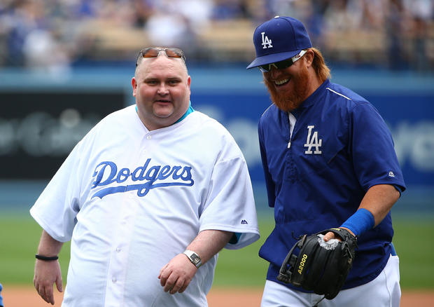 "The Dancing Man" Throws First Pitch At Dodgers Game 