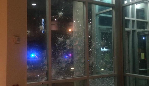 Dallas police hq damage 3 - DPD headquarters 