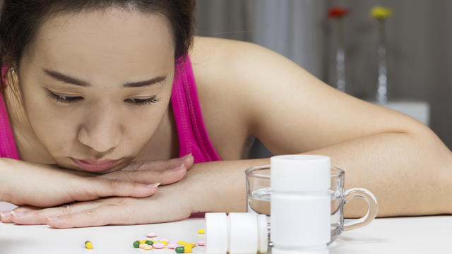 teen girl with pills 