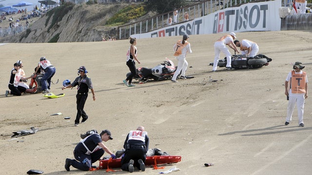 World Superbike race motorcycle crash 