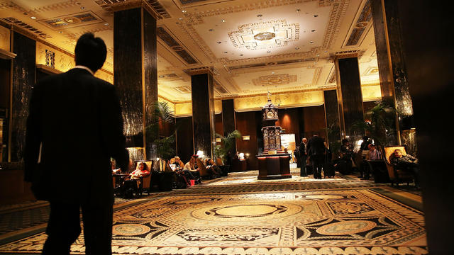 The entrance to the Waldorf Astoria, the landmark New York hotel 