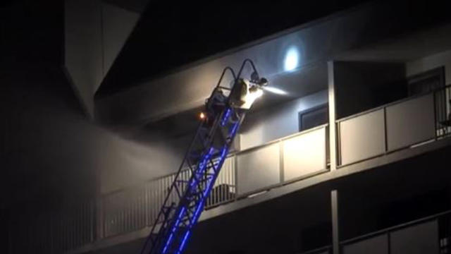 Firefighters respond to an apartment fire in Altoona, Pennsylvania, Aug. 19, 2015. 