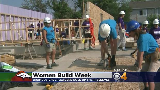Broncos cheerleaders women build week 