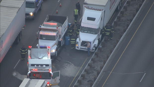 I-70 semi truck accident (credit: CBS) 
