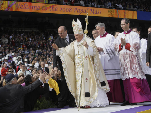 Pope Benedict XVI greets Catholic faithf 