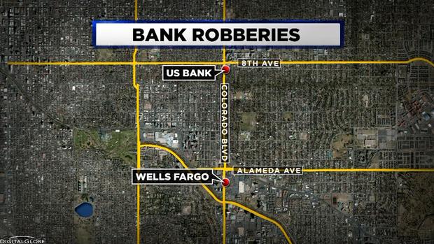 COLO BLVD BANK ROBBERIES MAP 
