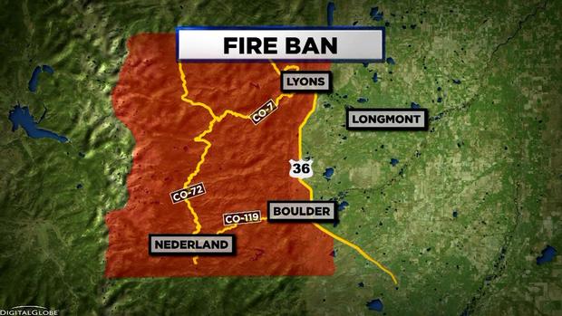 BOULDER COUNTY FIRE BAN map 