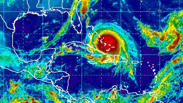 Hurricane Joaquin is seen in this infrared satellite image captured at 9:15 a.m. ET Oct. 1, 2015. 