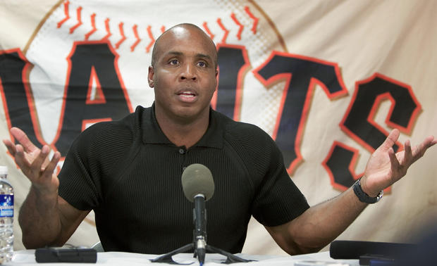 Barry Bonds Talks To The Media At Spring Training 
