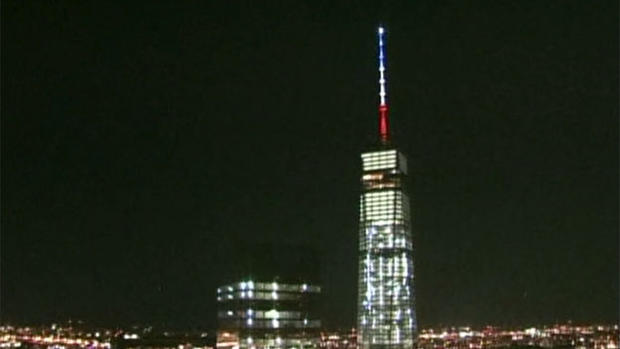 One World Trade Center After Paris Attacks 